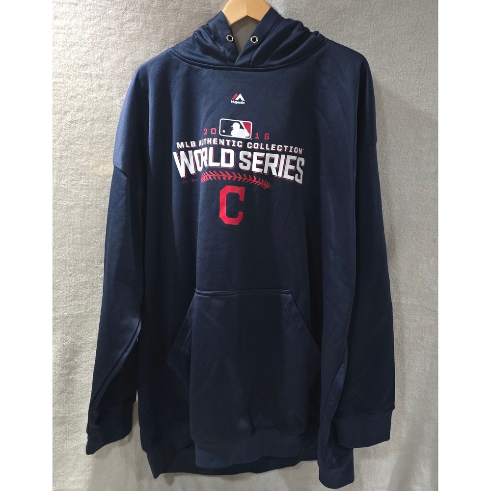 Cleveland Indians Hoodie Sweatshirt 2016 World Series Large Majestic‎ Size 4 XL